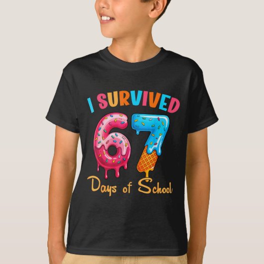 T-shirt I Survived 67 Days Of School Funny Six Seven Meme (Devant)