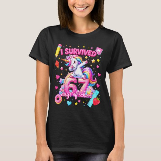 T-shirt I Survived 67 Days Of School Funny Six Seven Teach (Devant)