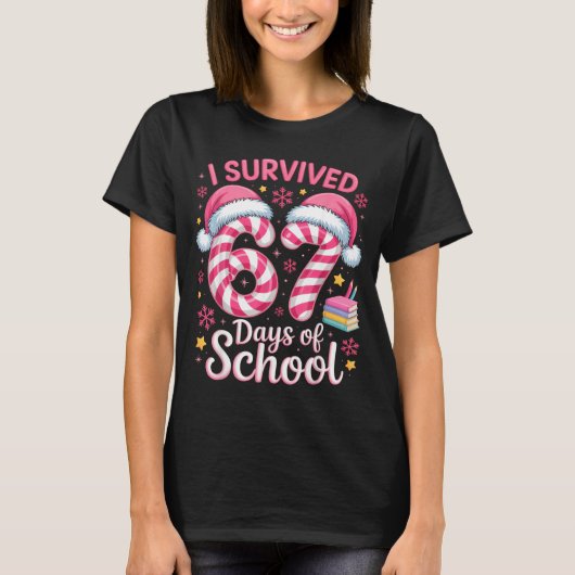 T-shirt I Survived 67 Days Of School Funny Student Winter (Devant)