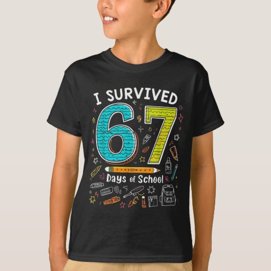 T-shirt I Survived 67 Days Of School _ Funny Teacher &amp; (Devant)