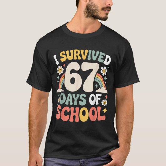 T-shirt I Survived 67 Days Of School Funny Teacher And Stu (Devant)
