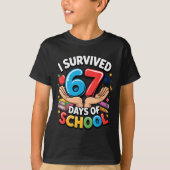 T-shirt I Survived 67 Days Of School Student Fun Vibe End  (Devant)