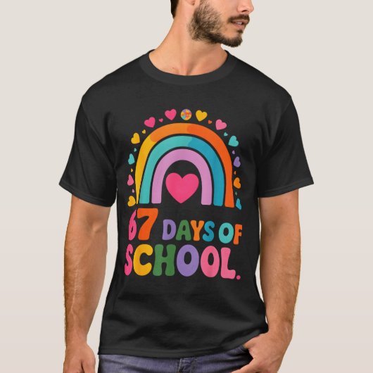 T-shirt I Survived 67 Days Of School Tie Die Rainbow Lover (Devant)