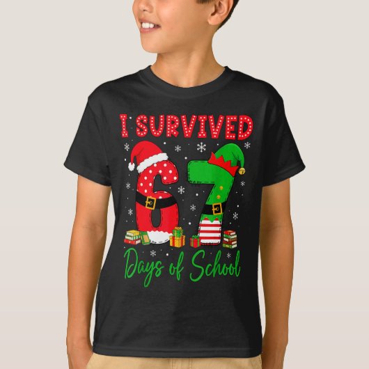 T-shirt I Survived 67 Six Seven Days Of School Teacher Chr (Devant)