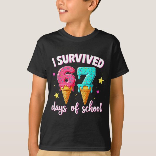 T-shirt I Survived 67th Days School Drip Ice Cream Funny 6 (Devant)