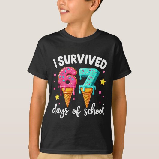 T-shirt I Survived 67th Days School Drip Ice Cream Funny 6 (Devant)