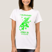 T-shirt I Survived Area 51 Alien vert (Devant)