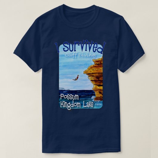 T-shirt I Survived Cliff Diving Possum Kingdom Lake Texas (Design devant)