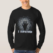 T-shirt I Survived COVID-19, manche longue coronavirus (Devant)