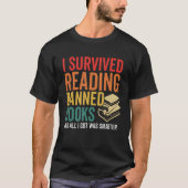 T-shirt I Survived Lecture Interdite Livres Retro Bookworm (Devant)