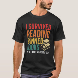 T-shirt I Survived Lecture Interdite Livres Retro Bookworm