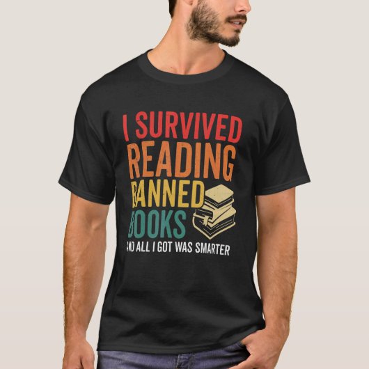 T-shirt I Survived Lecture Interdite Livres Retro Bookworm (Devant)
