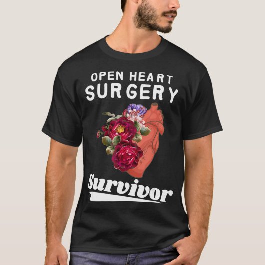 T-shirt I Survived Open Heart Surgery Heart Attack S (Devant)