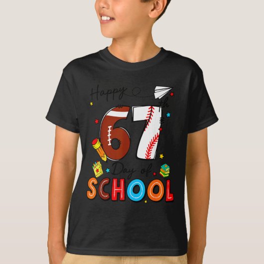 T-shirt I Survived Sixty Seven Days Of School Funny Baseba (Devant)