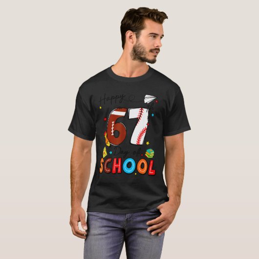 T-shirt I Survived Sixty Seven Days Of School Funny Baseba (Devant entier)