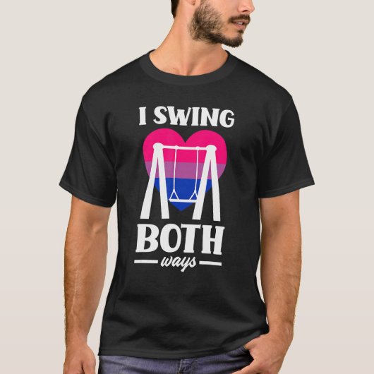 T-shirt I Swing Both Ways Funny Bi Pride Flag Bisexual (Devant)