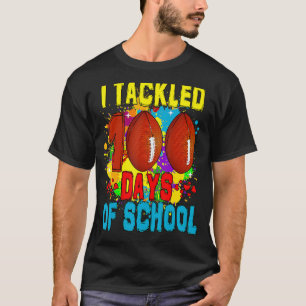 T-shirt I Tackled 100 Day Of School Football Boy 100th Day