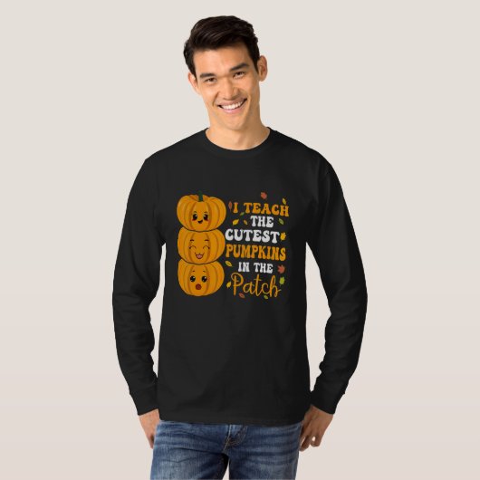 T-shirt I Teach The Cutest Pumpkins In The Patch Groovy Re (Devant entier)
