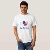 T-shirt I (USA Flag Heart) Your Text Men's (Devant entier)
