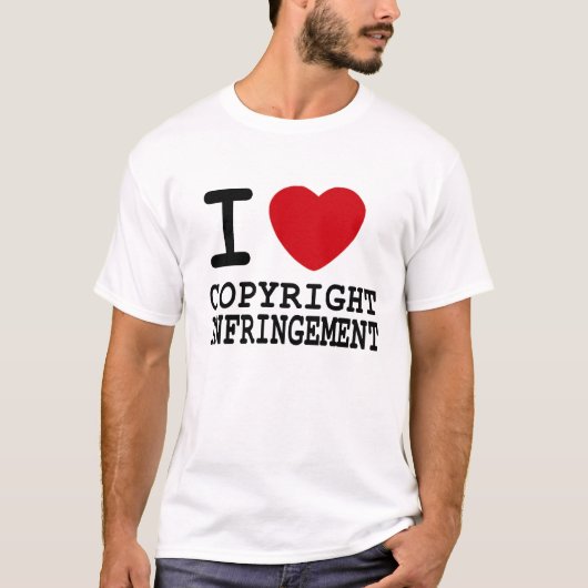 T-shirt I violation des droits d'auteur de coeur (Devant)