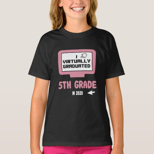 T-shirt I Virtuellement Diplômé 5e année pour les filles (Devant)