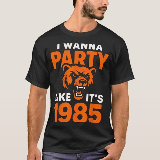 T-shirt I W Party Like It’s 1985 Roaring Bear (Devant)