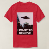 T-shirt I Want To Believe Alien Ufo Ovni Hunter (Design devant)