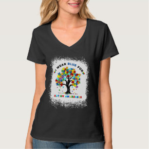 T-shirt I Wear Blue For Autism Awareness Tree Of Life Auti