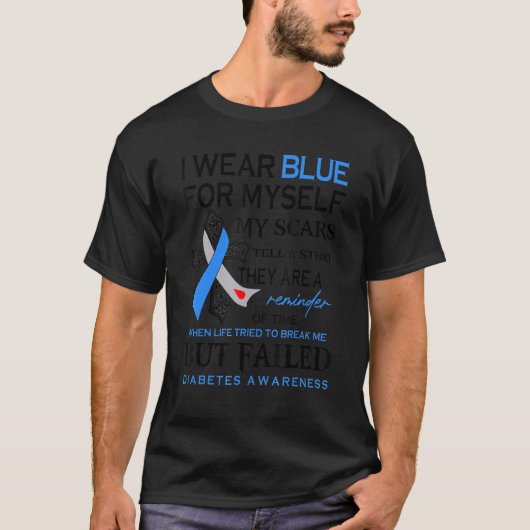 T-shirt I Wear Blue For My Self Faith And Cross Blue Ribbo (Devant)