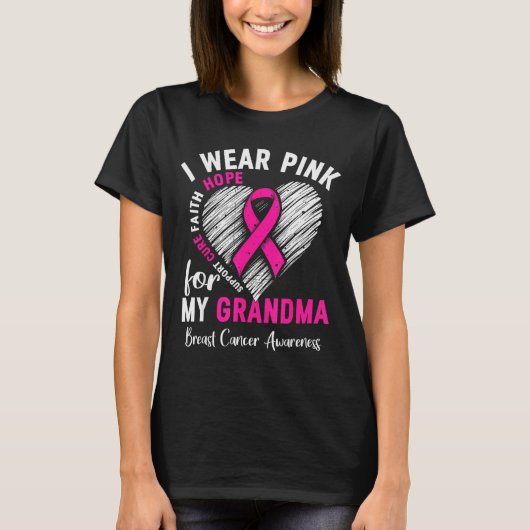 T-shirt I Wear Nk For My Grandma Breast Cancer Awareness S (Devant)