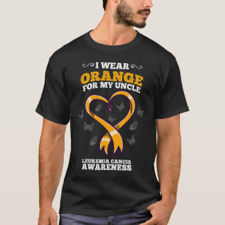 T-shirt I Wear Orange Uncle Leukemia Cancer Awareness Bloo
