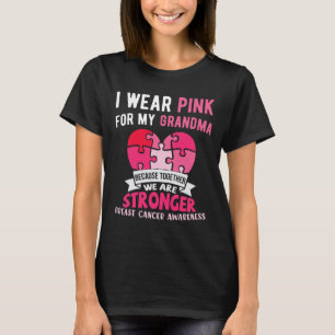 T-shirt I Wear Pink For My Grandma Elephant Breast Cancer