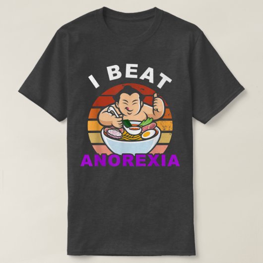 T-shirt I Wear Purple For Anorexia Awareness I Beat It Sum (Design devant)