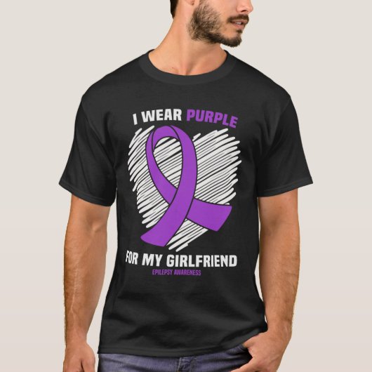 T-shirt I Wear Purple For My Girlfriend Epilepsy Aware (Devant)