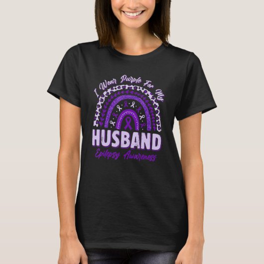 T-shirt I Wear Purple For My Husband Epilepsy Awareness Ra (Devant)