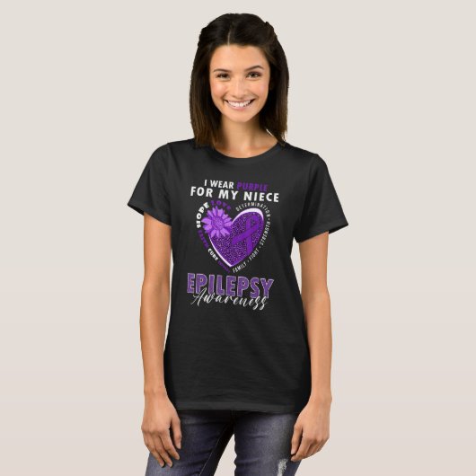 T-shirt I Wear Purple For My Niece Epilepsy Awareness Supp (Devant entier)