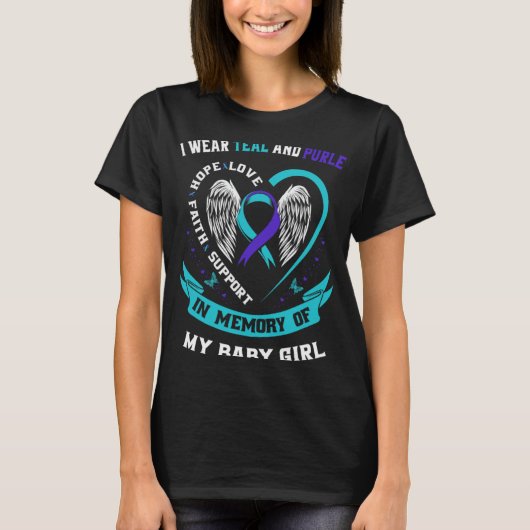 T-shirt I Wear Teal And Purple Ba (Devant)