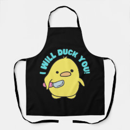 T-shirt I Will Duck You" Grappige Eend met een mes Schort