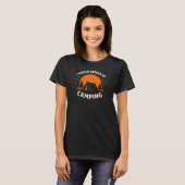 T-shirt I Would Rather Be Camping Badge with Tent and Moon (Devant entier)
