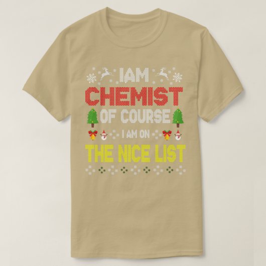 T-shirt IAM Chimiste Funky Chimie Science Vilain Noël (Design devant)