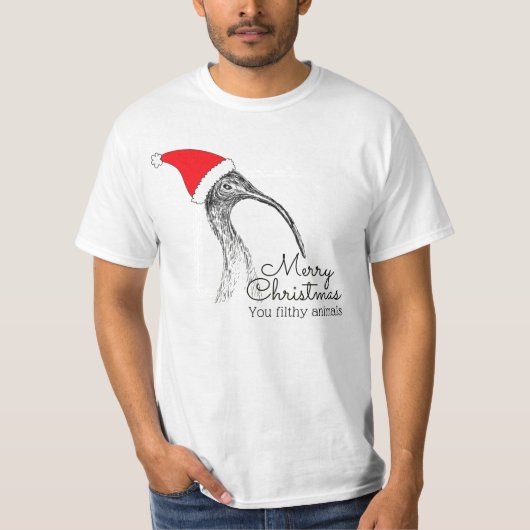 T-shirt Ibis / Poulets de poule Joyeux Noël Animaux sales (Devant)