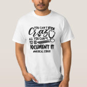 T-shirt ICD Coding Medical Coder You Can't Fix Crazy Gift (Devant)