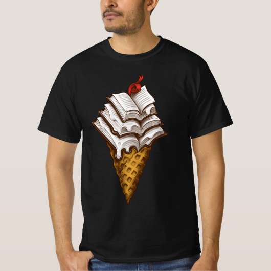 T-shirt Ice Cream Books (Devant)