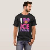 T-shirt Ice Cream Coeur cône I Love Glace Cream (Devant entier)