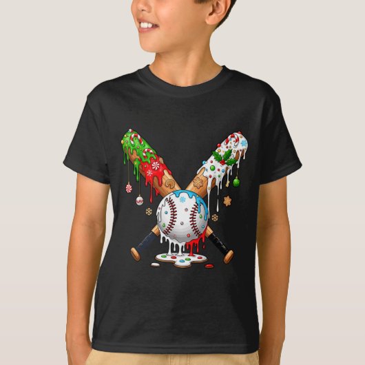 T-shirt Ice Cream Drip Baseball Christmas Xmas Pajama Kids (Devant)