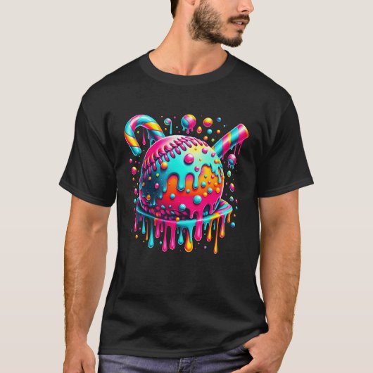 T-shirt Ice Cream Drippi Baseball Stuff Baseball Ball Drip (Devant)
