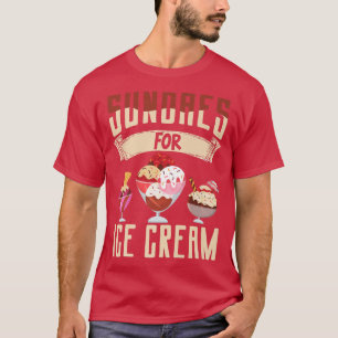 T-shirt Ice Cream Lover Summer Candy Cone Kawaii Sundaes F