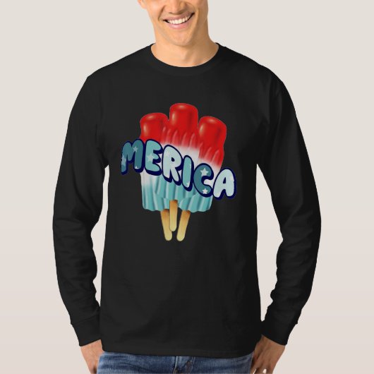T-shirt Ice Cream Patriotic  US Flag Merica 4th OF July (Devant)