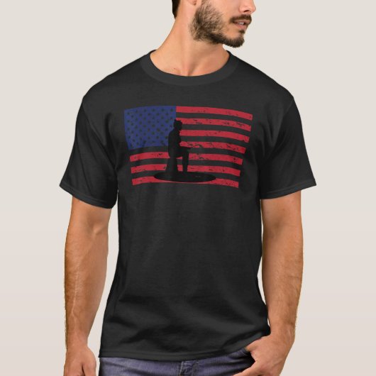 T-shirt Ice Fishing US Flag Ice Fisherman Ice Fisher (Devant)