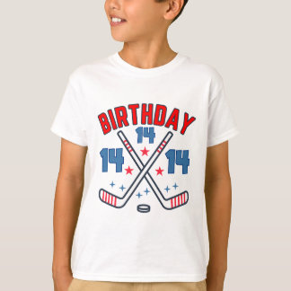 T-shirt Ice Hockey Fourteen Birthday Boy 14th Party Boys A